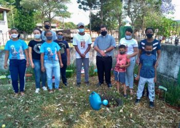 Crianças da catequese plantam girassóis em atividade evangelizadora