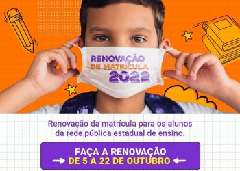 Período de renovação de matrícula para os alunos da rede pública estadual começa nesta terça-feira (5/10)
