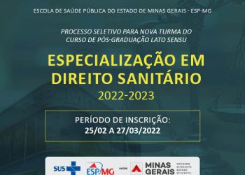 ESP-MG seleciona alunos para a especialização em direito sanitário