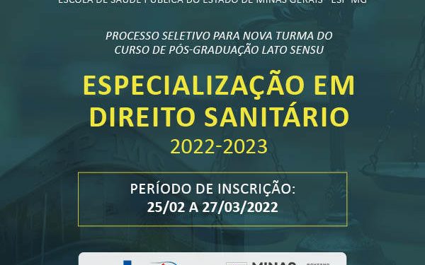ESP-MG seleciona alunos para a especialização em direito sanitário