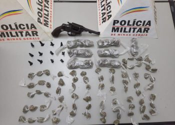 Em Lagoa Dourada: homem é preso por porte ilegal de arma e tráfico de drogas