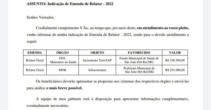 Informativo do Vereador Sargento Machado