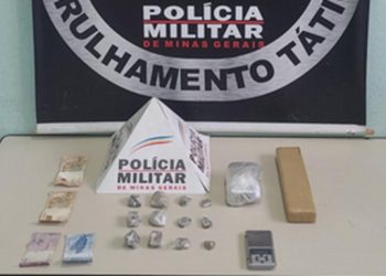 Jovem é preso por tráfico ilícito de drogas em Lafaiete.