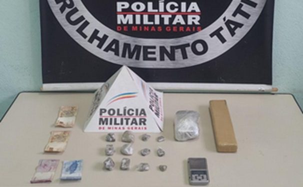 Jovem é preso por tráfico ilícito de drogas em Lafaiete.