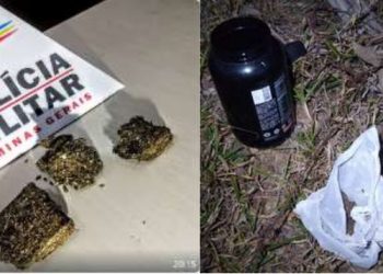 Após sair do matagal adolescente de 16 anos é pego com drogas