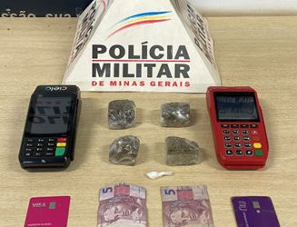 Jovem é preso com drogas e maquinas de cartões em Congonhas