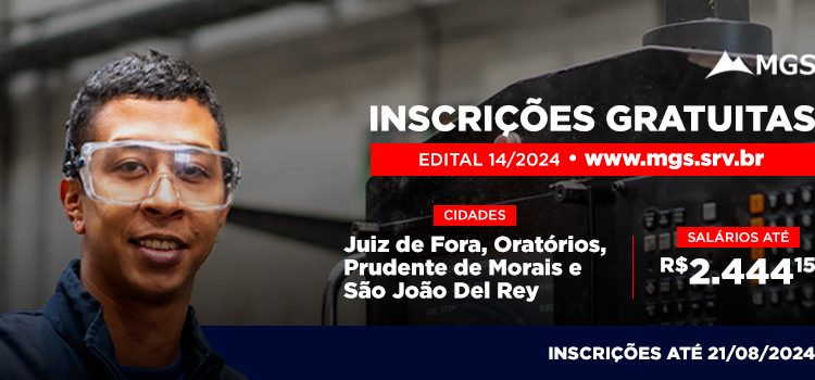 Processo seletivo da MGS tem inscrições gratuitas abertas até quarta-feira (21/8)