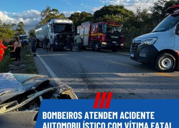 Bombeiros atendem acidente automobilístico com vítima fatal na BR 265